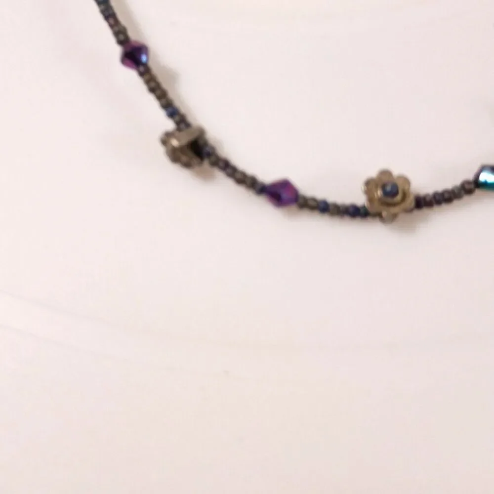 Flower Charm Necklace | Delicate Beaded Layering Chain